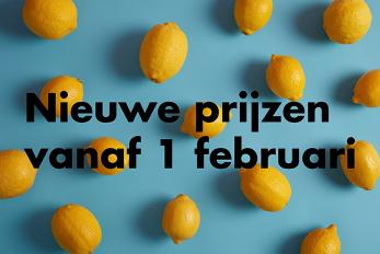 Nieuwe prijzen vanaf 1 februari